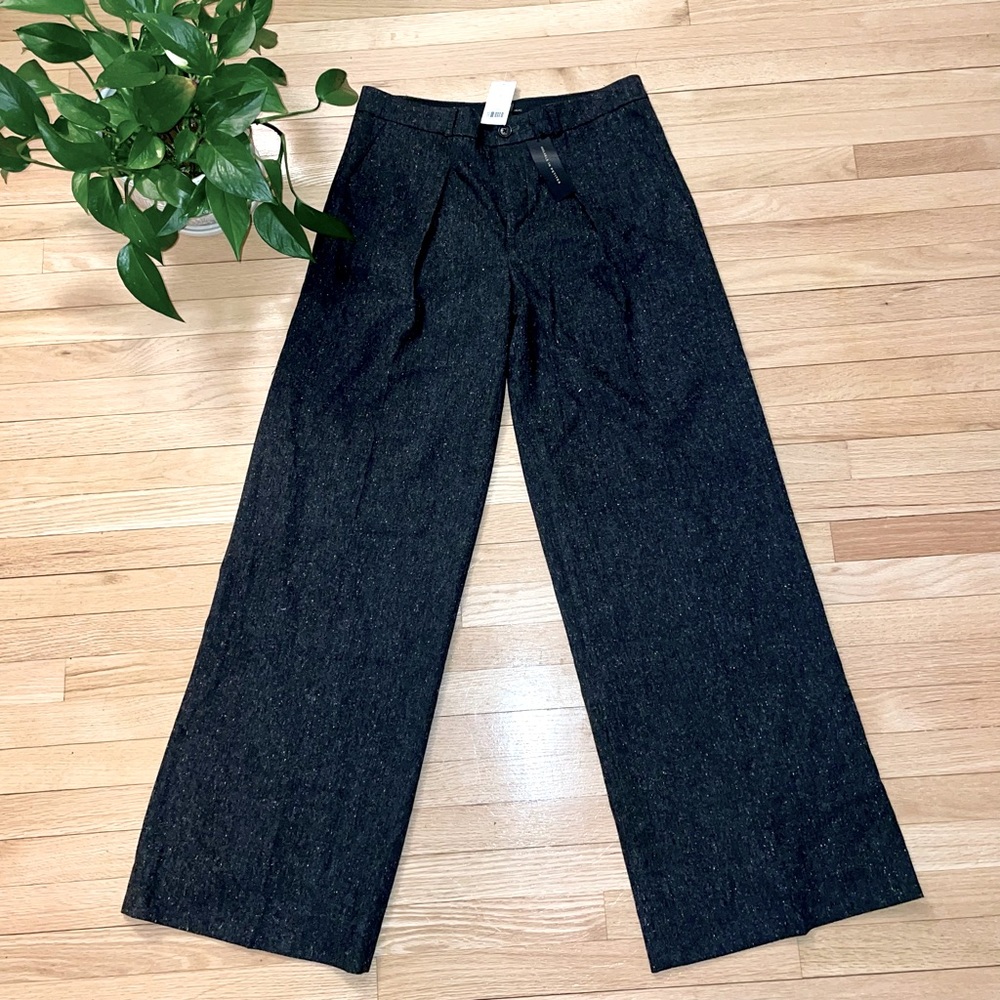 Banana Republic Women’s Pants Wide Leg Heather Gray Size 6 Wool Blend NWT